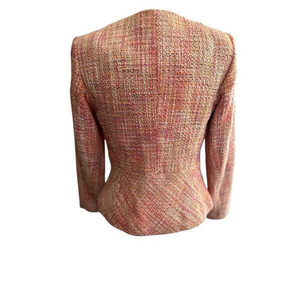 Vintage Talbots Pink Tweed Knit Blazer Jacket Size 4 Preppy Classic Career Twee - Picture 4 of 10